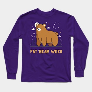 Fat Bear Week Pixel Art Long Sleeve T-Shirt